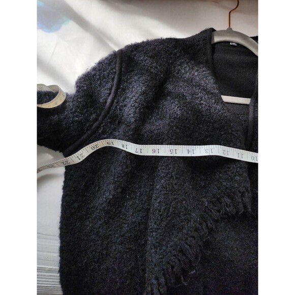 VINCE. Black Merino Wool Mohair Chunky Nubby Cardigan Sweater Coat Oversized XS - Picture 5 of 12